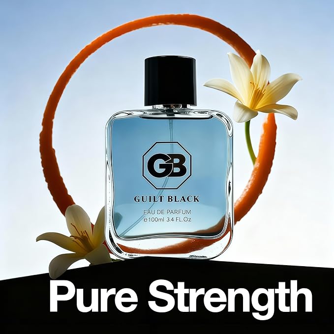 GUILT BLACK Long-Lasting Cologne for Men | Fresh Citrus & Woody Scent | Eau de Toilette 100ml Spray | Day to Night Fragrance