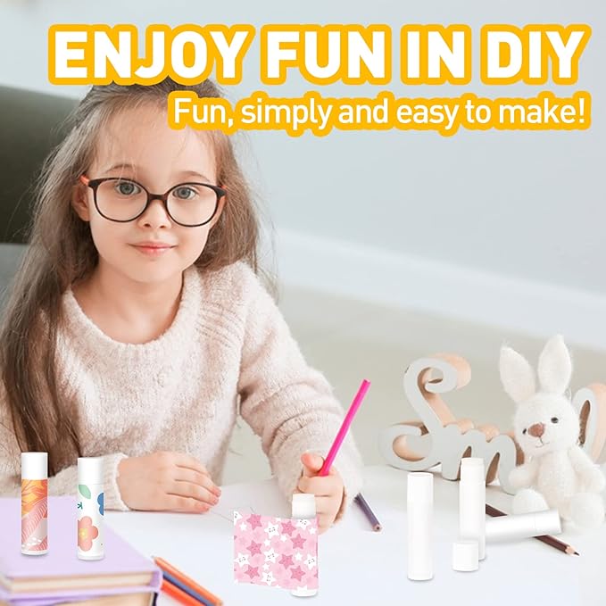 DMSKY 50 Pack Lip Balm Unlabeled, Natural Lip Balms Bulk Blank Tube, Lip Balm for Party Favors and Gift Basket Filling, Wedding or Baby Shower-5 Flavors