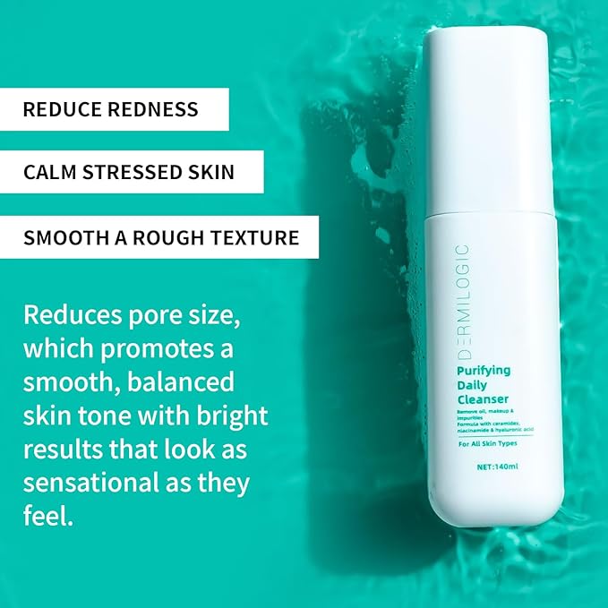 Purifying Daily Cleanser, Deep Cleanse, Hydrate & Restore, Contains Niacinamide, Ceramides and Hyaluronic Acid, Dermatologist-Tested For Bright, Balanced, Glowing skin