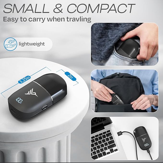 HUMMINGBIRD MK12 Ear & Nose Hair Trimmer for Men – Compact Precision Detailer for Nose, Ears, Eyebrows & Sideburns, Portable, Waterproof, USB C Rechargeable, LED Display