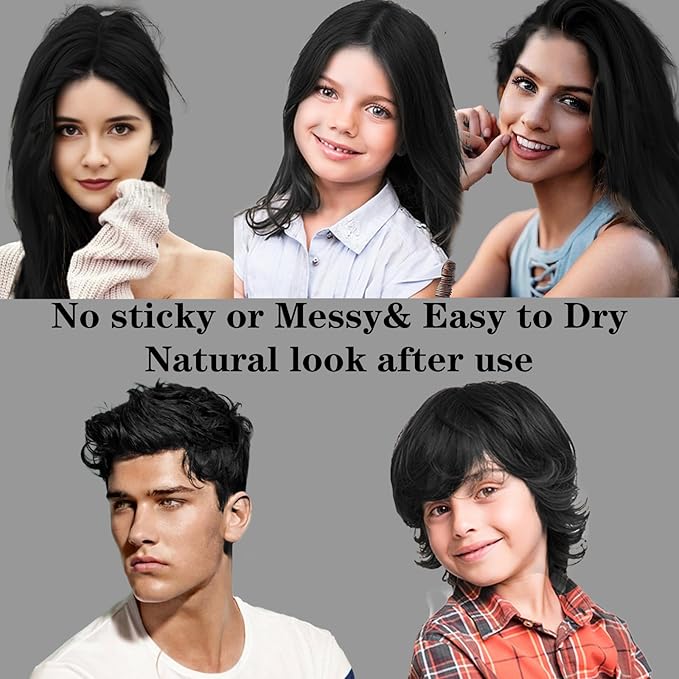 Black Hair Color Wax, Temporary Washable Hair Color Dye for Kids, Temporary Dye Wax Natural Hairstyle Cream Hair Pomades for Women & Men Party Cosplay Halloween