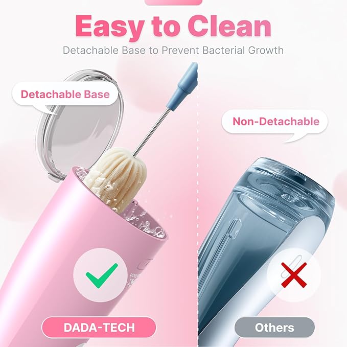 Water Flosser for Teeth, Cordless Oral Irrigator Portable Dental Cleaner Picks with 8 DIY Modes 7 Jets 300ml Tank Braces Flossers Rechargeable (Pink)
