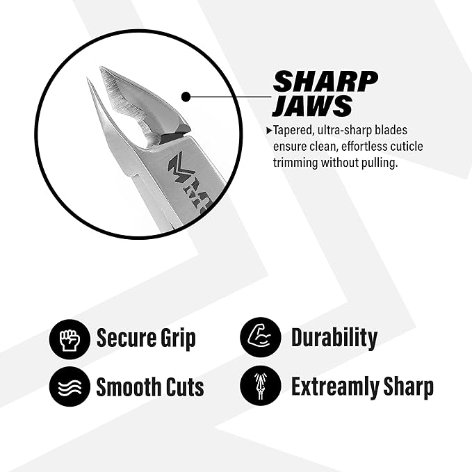 MUSI Cuticle Nipper - Professional Stainless Steel Nail Cuticle Trimmer for Men and Women - Precision Cuticle Cutter - Manicure Clipper Tools for Fingernails and Toenails
