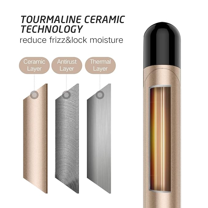 Hoson 1 Inch Curling Iron Professional Ceramic Tourmaline Coating Barrel Hair Curler, LCD Dispaly with 9 Heat Setting(225°F to 450°F for All Hair Types, Glove Include)