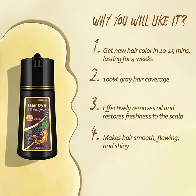 Hair Dye Shampoo 3 in 1, Semi-Permanent Hair Color, Blonde Brown Hair Dye, Safe & Professional, Easy To Use, For Salon & Home 16.9 FL OZ (Blonde Brown)