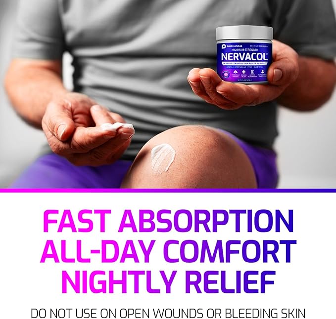 Pharmapulse Neuropathy Nerve Therapy & Relief Cream - Maximum Strength Relief Cream for Foot, Hands, Legs, Toes Includes Alpha Lipoic Acid, Arnica, Vitamin B6, Aloe Vera, MSM - Effective Soothing 4oz
