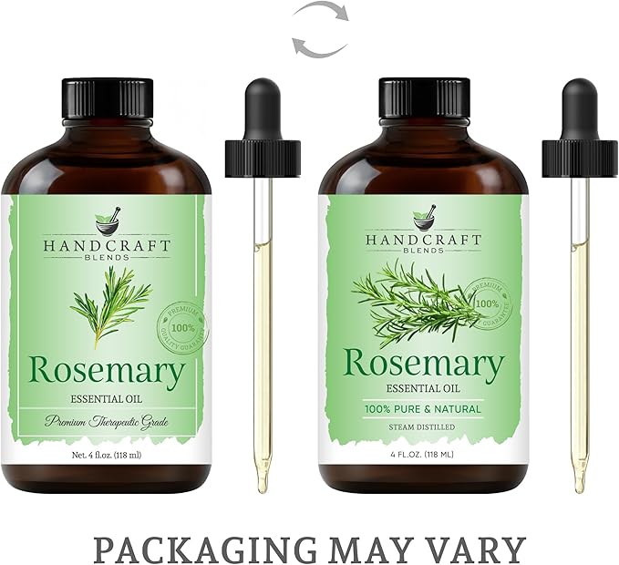 Handcraft Blends Rosemary Essential Oil – Huge 4 Fl Oz – 100% Pure and Natural – Premium Grade Essential Oil for Diffuser and Aromatherapy, Skin, Massage, Candle and Soap Making Fragrance