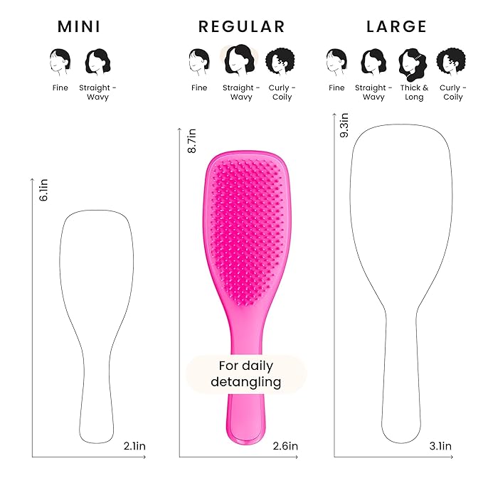 Tangle Teezer Ultimate Detangler Brush for Wet & Dry Hair, Eliminates Knots & Reduces Breakage for All Hair Types, Runway Pink
