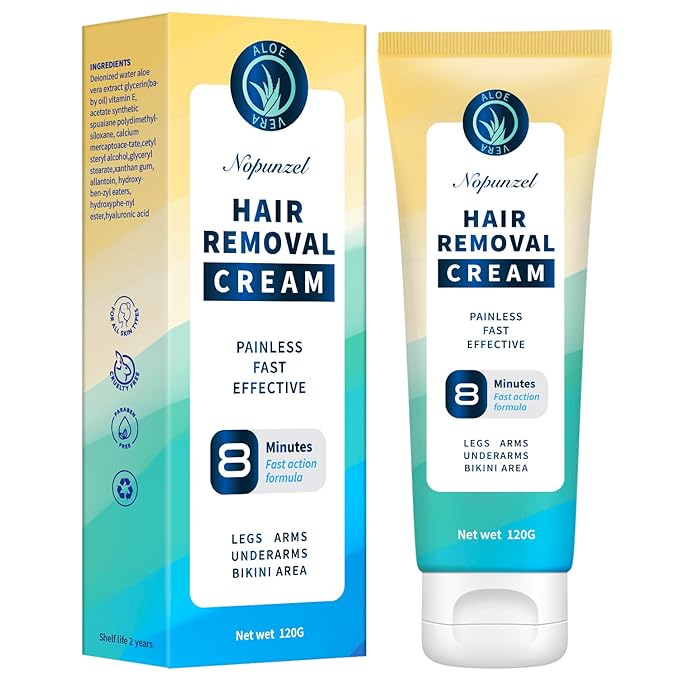 Hair Removal Cream: Hair Remover for Women and Men - Sensitive Intimate Hair Removal - Painless Depilatory Cream - Private Areas Pubic Areas Bikini Body Legs Arms Underarms - All Skin Types - 120g