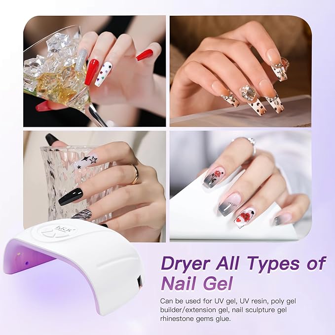 UV Light for Gel Nails, LKE 72W UV LED Nail Lamp with 21pcs Lamp Beads 3 Timers Smart Sensor Nail Dryer for Gel Polish Polygel Fast Curing Professional UV Light for Home Salon Nail Tools