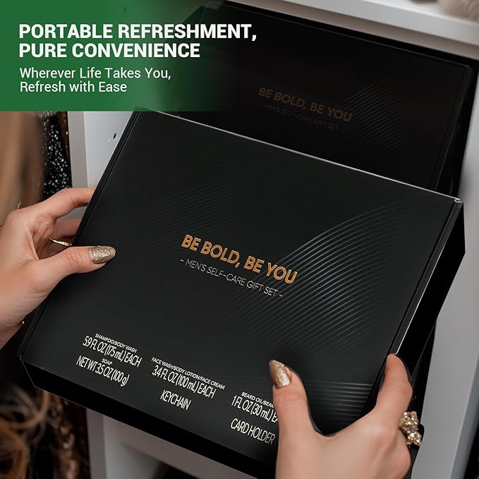 Rinse & Robust Beard Kit for Men, Christmas Gifts for Men, Sandalwood Beard Oil Gift Sets, Birthday Gifts Mens Stocking Stuffers for Dad Boyfriend Husband Valentines, Holiday Grooming Gift Set