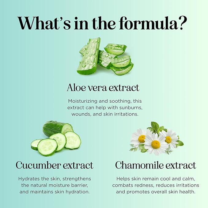 Soothing Aloe After Sun Spray - Rehydrating Aloe Spray for Sunburn Relief for Cooling After Sun Care with Vitamin E Hyaluronic Acid & Cucumber Extract - Vegan Cruelty Free & Dermatologist Tested