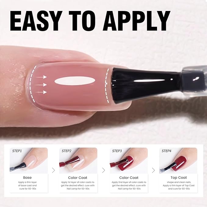 VENALISA Red Gel Nail Polish Set 6 Colors Pink Dark Red Burgundy Red Gel Polish Kit Soak Off UV Gel Salon Nail Art DIY at Home Manicure