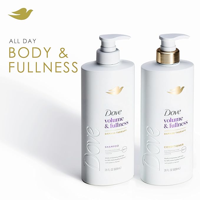 Dove Conditioner Volume & Fullness for Fine, Thin Hair with Bio-Protein Care Technology and Biotin 28 Fl Oz
