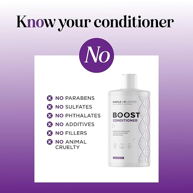 Boost Biotin Conditioner for Thinning Hair - Sulfate Free Biotin and Collagen Conditioner for Women & Men with Moisturizing and Volumizing Castor and Rosemary Oil for Fine Weak & Dull Hair (16 Fl Oz)