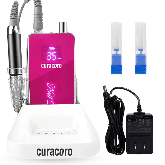 Curacoro Nail Drill 35000RPM Professional Brushless Electric Nail Drill Machine - Nail Efile for Acrylic Gel Nails, Low Noise Low Vibration