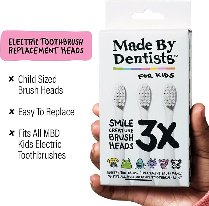 Made by Dentists Kids Electric Toothbrush - Rechargeable Vibrating Toothbrush with Timer, Includes 6 Replacement Heads, Gently Cleans Teeth, Girls and Boys, Kid & Toddlers Age 2+, Cheetah
