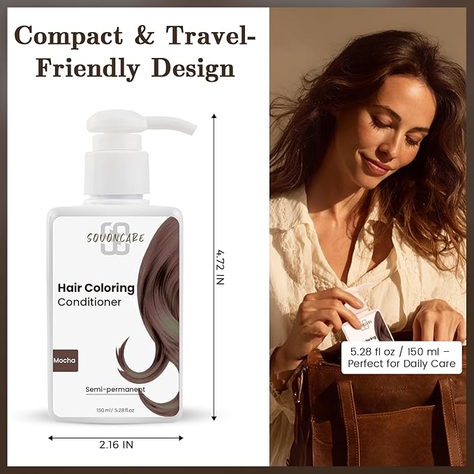 SOVONCARE Mocha Hair Color Depositing Conditioner Mask 5.28 OZ, Cruelty-Free