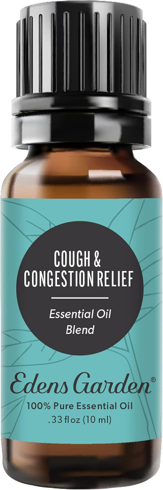 Edens Garden Cough & Congestion Relief Essential Oil Blend- 100% Pure Premium Grade, Undiluted, Natural, Therapeutic, Aromatherapy, The Best for Diffusing, Skin, Humidifiers, Candle 10 ml (.33 fl oz)