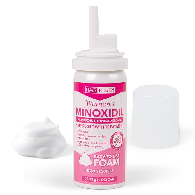 Minoxidil Foam for Women 5% Percent - Women's Hair Growth Treatment for Her - Topical Foaming Minoxidil for Women - Great for Hair Regrowth and Reduce Hair Loss - 6 Pack as 6 Month Supply