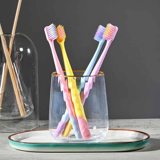 VIWIK 10 Pack Ultra-Soft Bristle Toothbrush - BPA-Free Gentle on Gums, Perfect for Adults and Kids