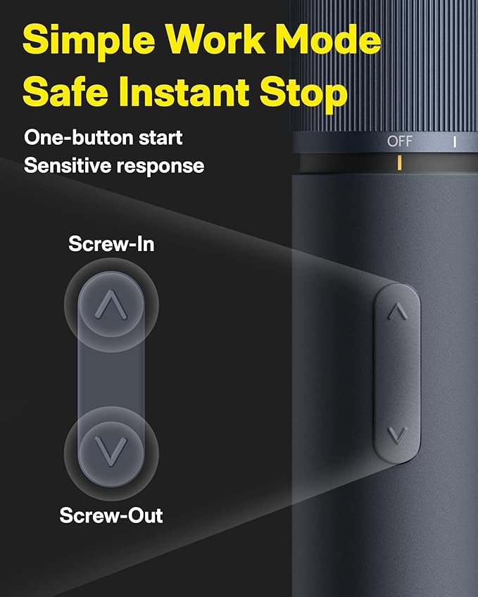 HOTO Electric Screwdriver Rechargeable, 3.6V Cordless Screwdriver Set USB-C, 1/4'' Hex Bits, 3 Torque Settings, 1500mAh Battery, LED Light & 12 S2 Metal Bits for Furniture/Electrical Repairs