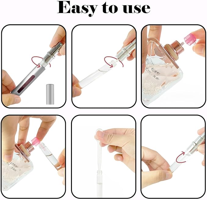 4pcs Mini Perfume Travel Bottle, Perfume Atomiser Refillable, 5ML Spray Bottles, Portable for Travel Holiday, Outdoor Activities and Business(Style 3)