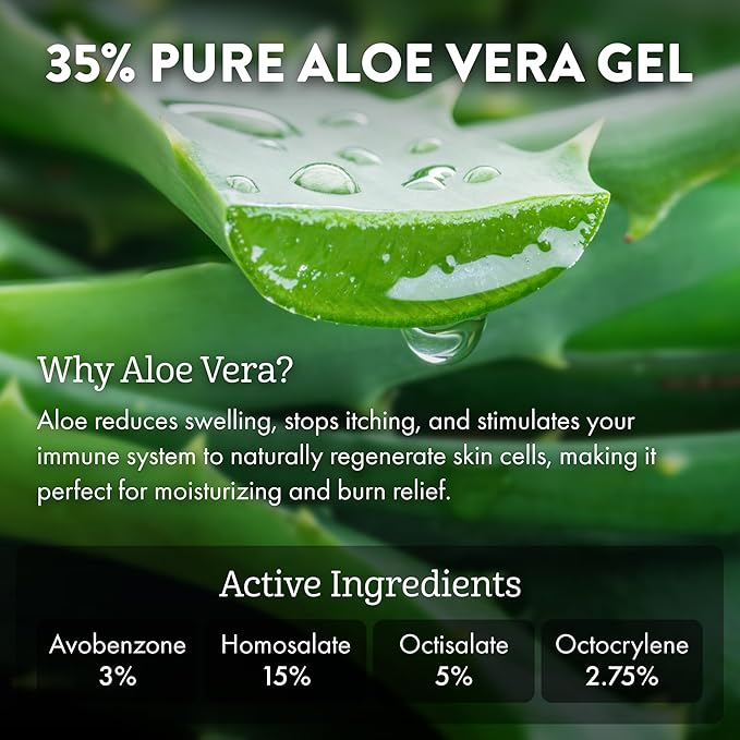 ALOE UP Sport Continuous Spray Sunscreen SPF 50 - Broad Spectrum UVA/UVB Sunscreen Protector for Face and Body - With Aloe Vera Gel - Fast Absorbing Sheer Formula - Reef Safe - Fragrance-Free - 6 Oz