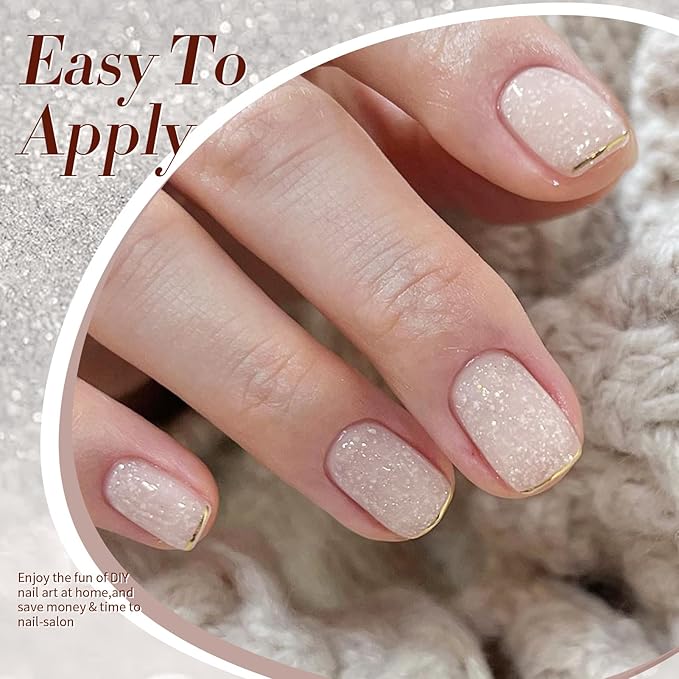 Born Pretty Jelly Gel Nail Polish, Shimmer Glitter Snow Jelly Gel, Milky Nude Neutral Translucent Natural Gel Nail Polish, Manicure Salon DIY for Women Girls 15ML