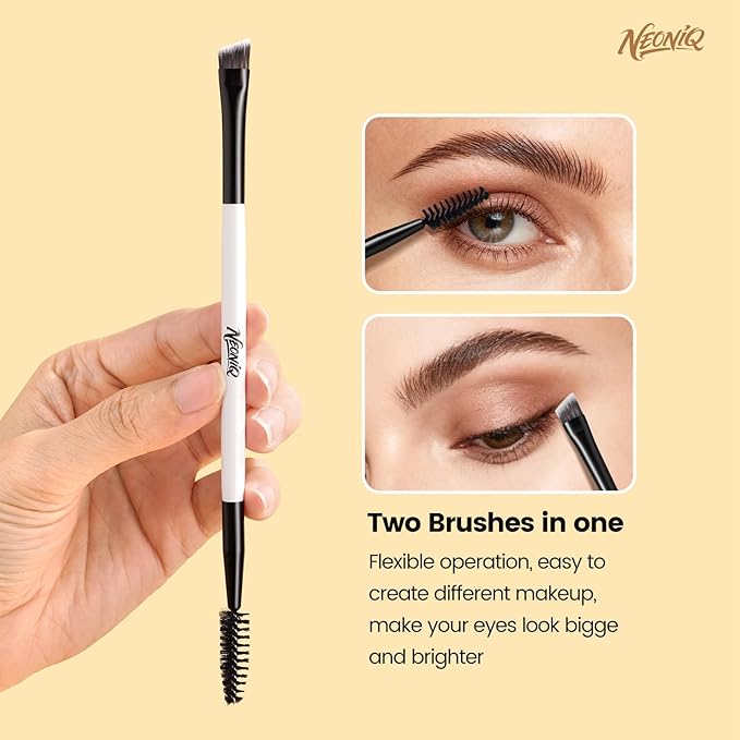 10 PCS Foundation Contour Conceal Brush Set With Bag, Makeup Brushes, Double-End Multi-functional Brushes for Foundation Powder Blush Eyeliner Eyeshadows, Professional Face Brush Set（White）