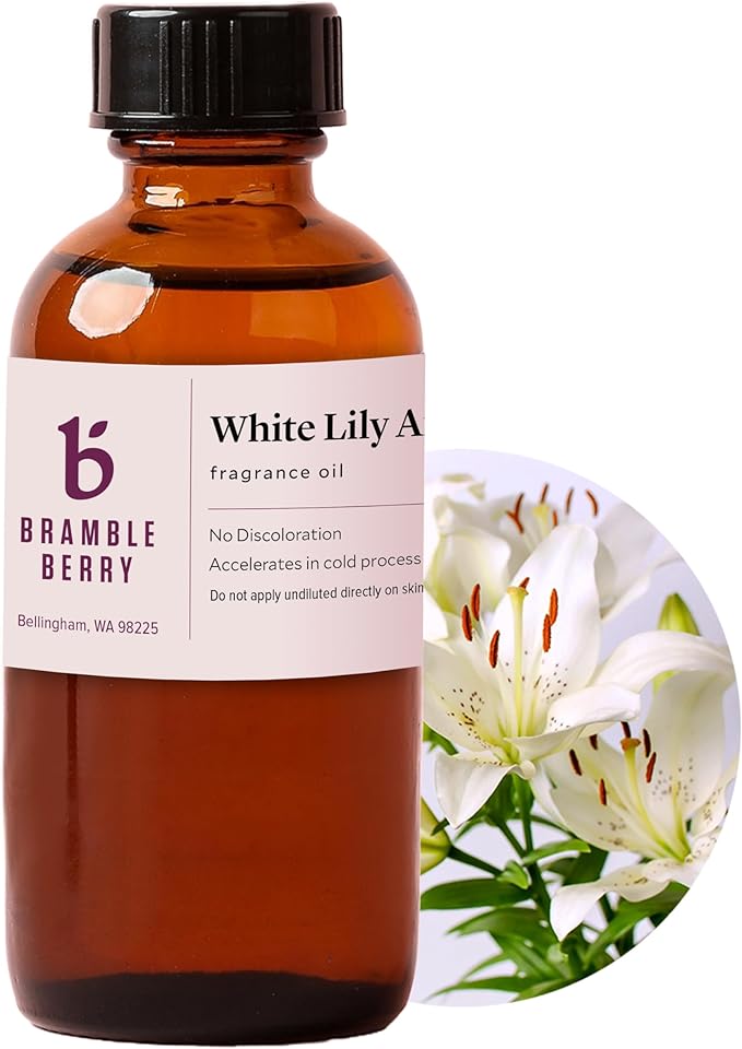 Bramble Berry White Lily and Aloe Fragrance Oil 2 oz | High-End Floral Scent for Lotion, Soap, Body Oil, Bath Bombs & Scrubs | Skin Safe, Vegan, Paraben & Phthalate Free