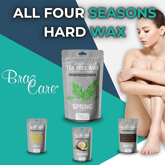 Professional Tea Tree Wax Case - 12 Pack Hard Wax for Sensitive Skin Hair Removal – Antiseptic Tea Tree Oil Infused – Salon Quality Stripless Wax for Face, Bikini, Brazilian – Bulk Waxing Supplies