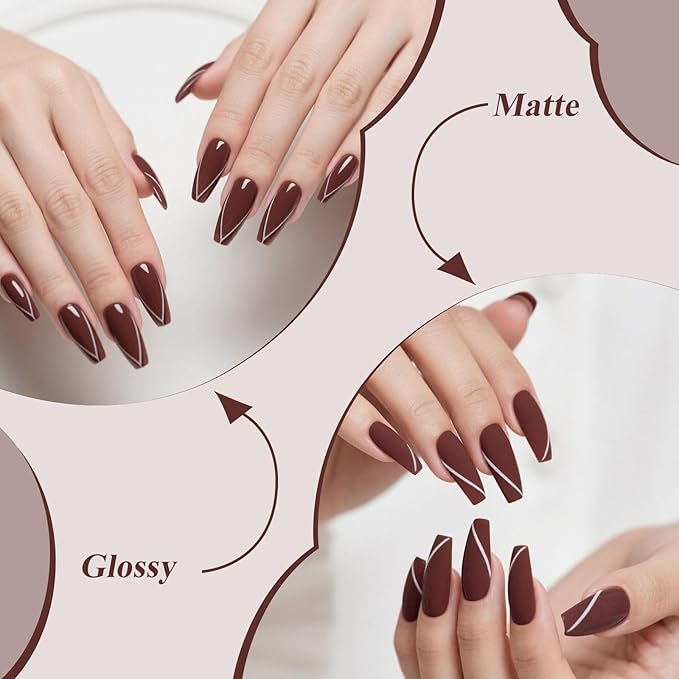 Artdone Gel Nail Polish Hema-free Solid Color Dark Brown For All Seasons Neutral Soak Off LED Lamp Needed For Manicure Nail Art