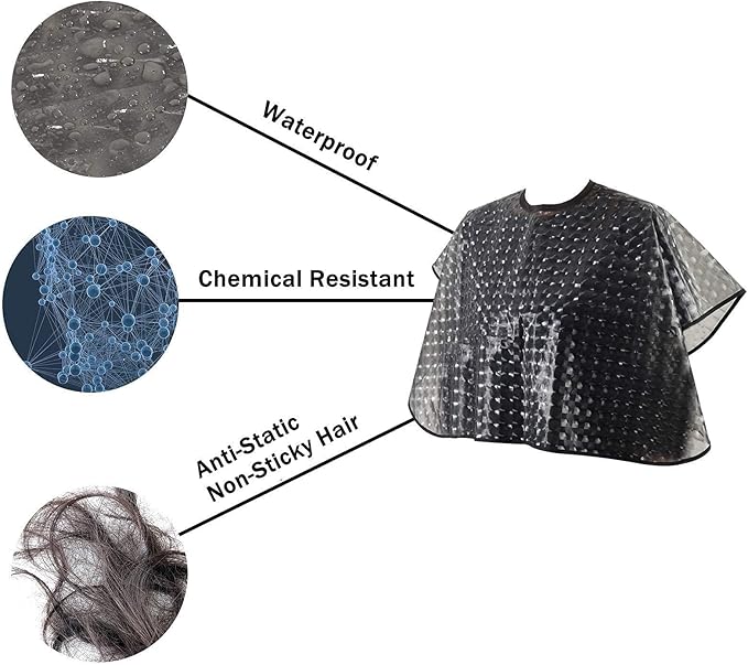 Waterproof unisex-adult Hair Dye Cape,Short Comb-Out Capes for Hair Stylist,Makeup Apron for Hair Color,