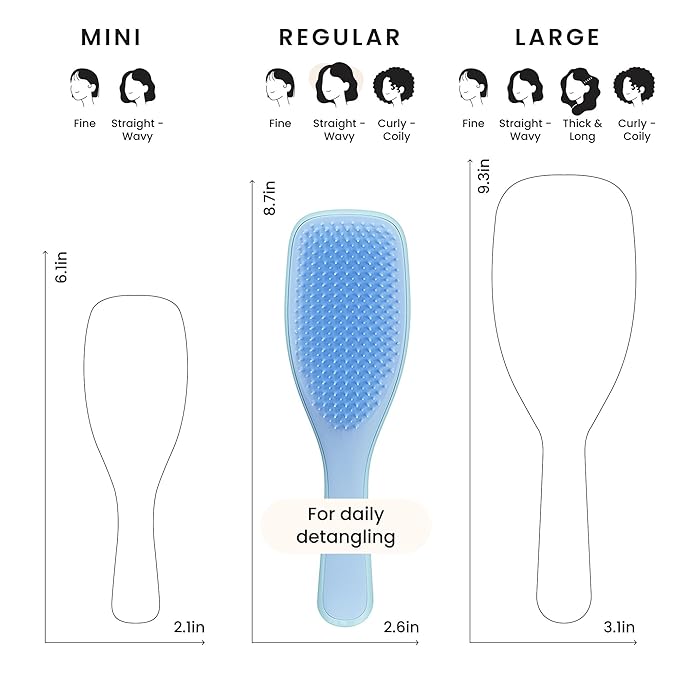 Tangle Teezer Ultimate Detangler Brush for Wet & Dry Hair, Eliminates Knots & Reduces Breakage for All Hair Types, Denim Blues