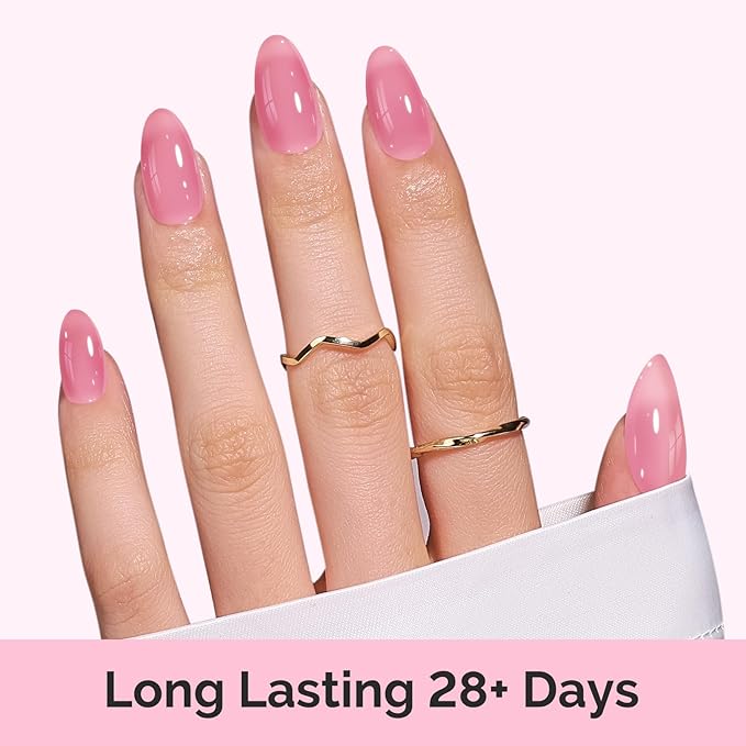 MelodySusie Jelly Gel Nail Polish Set,6 Transparent Colors,Milky or Jelly Texture,Pink and Nude Versatile Colors Soak Off UV LED Light Cure or Salon Manicure and Nail Art DIY at Home