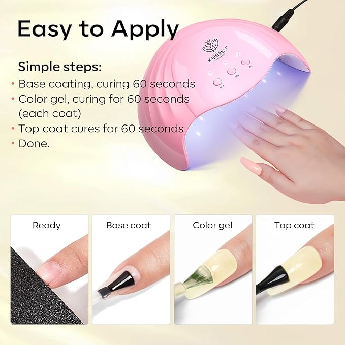 modelones Gel Nail Polish, 15 ML Pastel Soft Butter Yellow Gel Polish 1 Pcs Soft Light Lemon Chiffon Nail Polish Gel Soak Off LED Nail Art Starter Salon Manicure at Home DIY