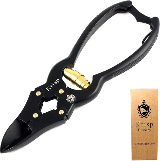 Toenail Clippers - Professional Podiatrist Toenail Clippers for Thick Nails for Seniors - Heavy Duty Nail Clippers Cutter Trimmer for Men Women Podiatry Tools Stainless Steel Toenail Scissors by Krisp