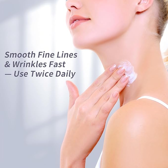 Firming Neck Cream & Anti-Wrinkle Night Cream with Coenzyme Q10 + Pro-Retinol, Unscented Skin Firming Neck Cream, Anti Aging Facial Moisturizer for Sensitive Skin, 1.76 Oz Jar