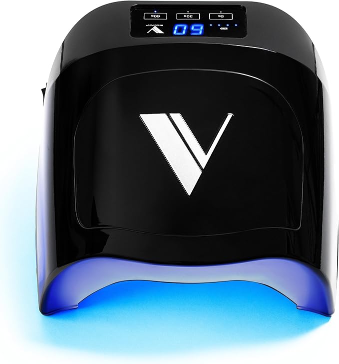 V Beauty Pure Cordless UV Nail Lamp (Black) - 36W Portable UV Light for Gel Nails with Multiple Timer Settings - LED Curing Light Nail Polish Dryer for Professional Nail Art, Salon & Home DIY