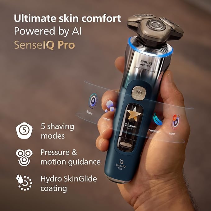 Philips Norelco Shaver i9000 Prestige Ultra Special Edition - Wet & Dry Electric Shaver, SenseIQ Pro Technology, Triple Lift & Cut System, 360 Rotating NanoTech Precision Blades, Model XP9406/93