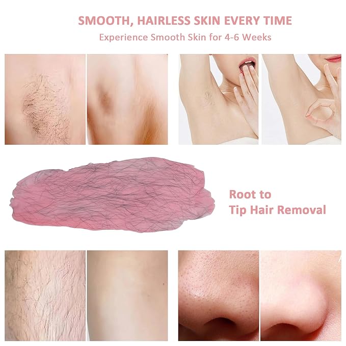 Waxing Kit -Digital Wax Warmer Machine for Hair Removal with 4 Packs of Hard Wax Beads & Silicone Pot for Full Body, Legs, Face, Eyebrows, Bikini, Brazilian at Home Waxing Kit for Women Men