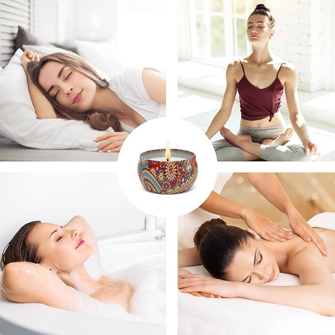 2 Pack Scented Candles Set, Classic 2.5 oz Fresh Sandalwood and Jasmine Aromatherapy Candles for Home Scented, Natural Soy Candles Gifts for Women, Portable Small Candles Gift for Christmas