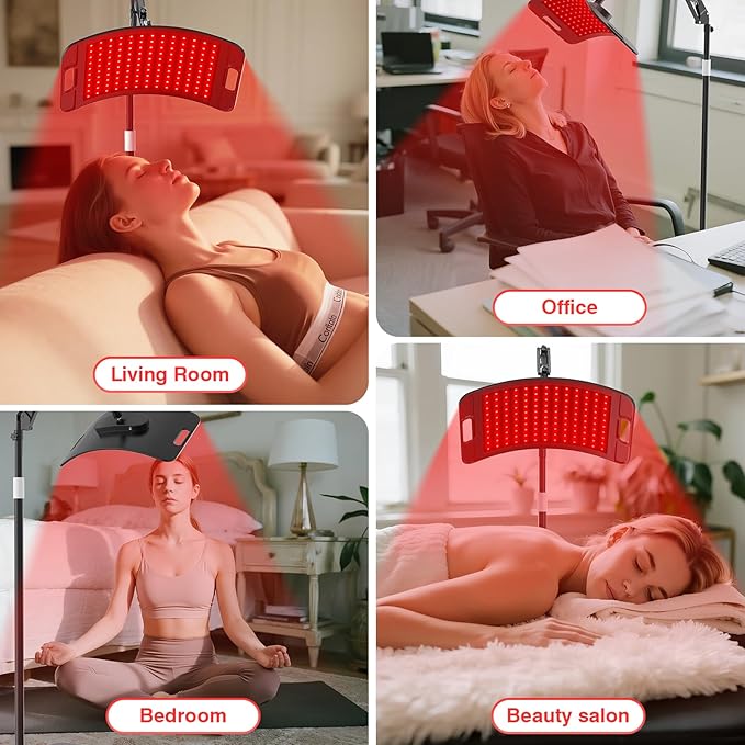 Red Light Therapy for Face and Body,Red Light Therapy Lamp with Stand, 660nm Red Light & 850nm with Red Light Therapy Stand