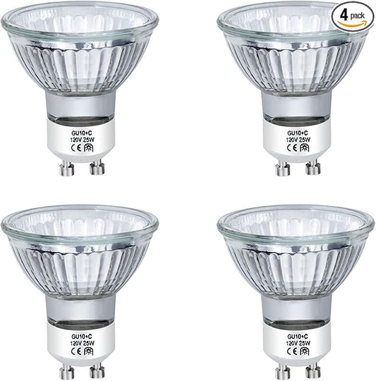 Halogen Bulb 25 Watt GU10 120V NP5 Replacement Bulb for Candle Warmer, Scent Wax Burner, Fragrance Melt, Warming Bulb MR16 JDR Dimmable, Warm White 2700K(Pack of 4)