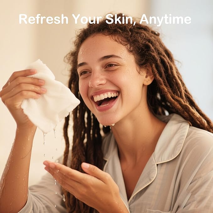 Ourmed Life Clear Acrylic Face Towel Holder, Organizer Box for Bathroom Countertop Storage, Disposable Face Towels Container and Face Towel Clear Box with 50 Count Clean Facial Towels Included