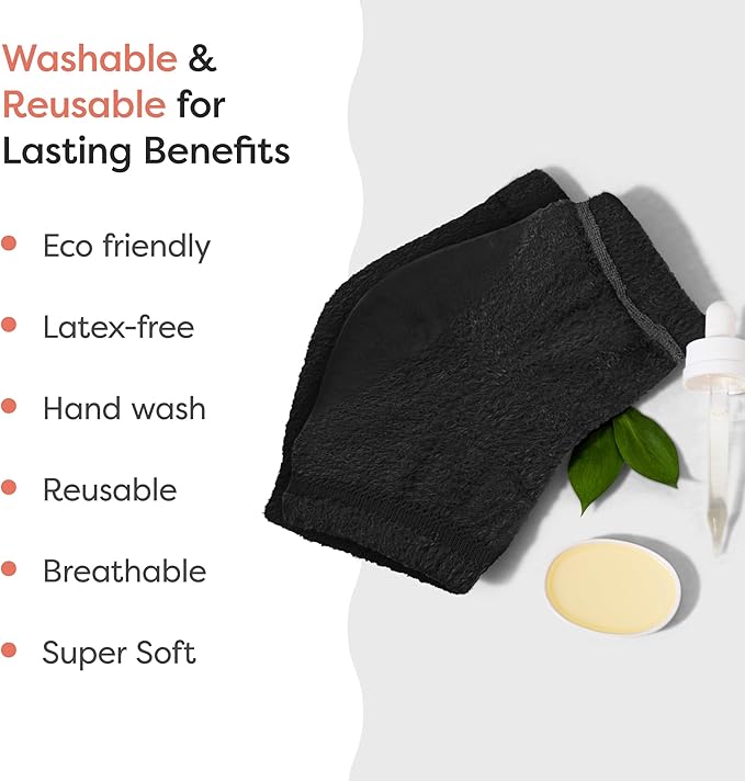 ZenToes Moisturizing Socks for Cracked Heel Treatment, Vitamin E, Olive Oil and Jojoba Oil Heel Socks, Stocking Stuffers for Women, Spa Self Care Gifts for Women (Fuzzy Black, Regular)