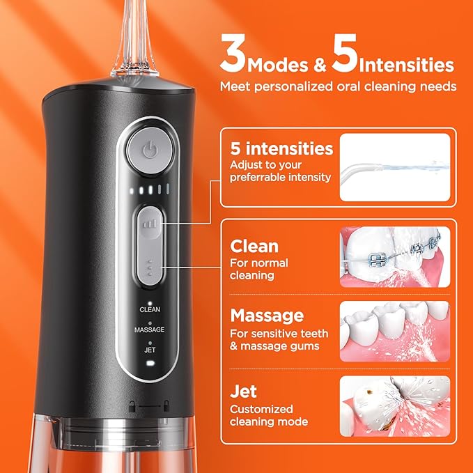 Water Flosser and Electric Toothbrush Combo - Cordless Water Flosser for Teeth - 5 Modes Sonic Electric Toothbrush, 3 Modes Portable Water Floss…
