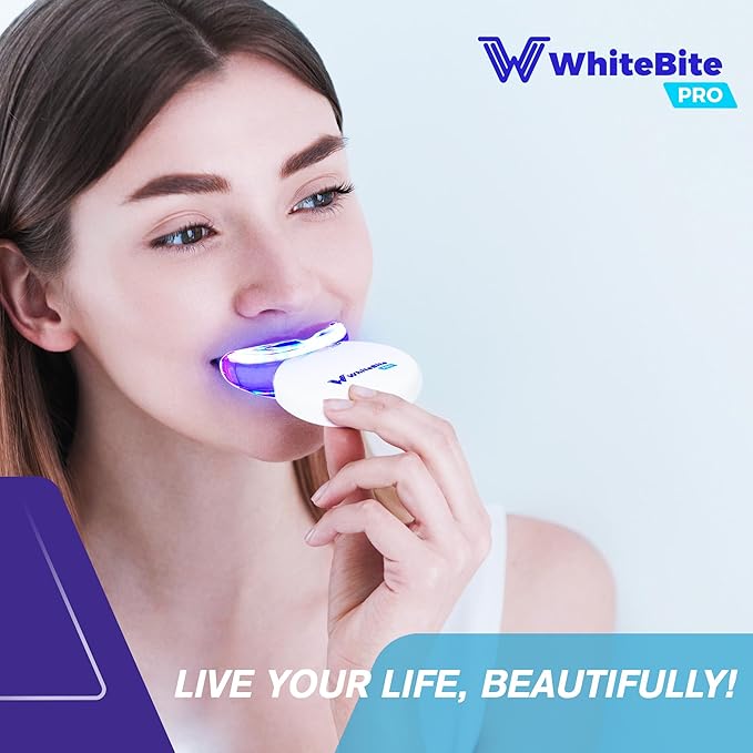 Whitebite Pro Teeth Whitening Kit for Sensitive Teeth – Dual LED Light + 35% Carbamide Peroxide Gel + Remineralizing Gel | Dental-Grade Whitening at Home