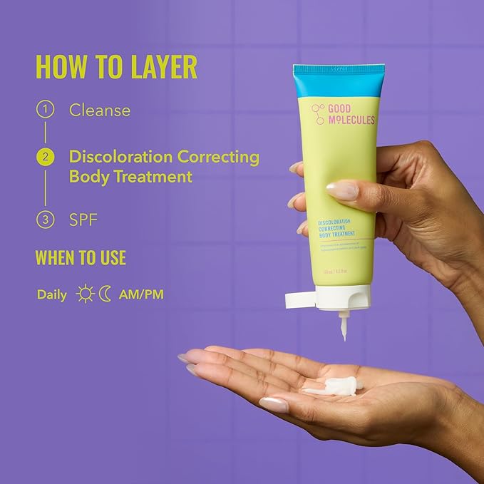 Good Molecules Discoloration Correcting Body Treatment - Anti-Pigment Cream with Niacinamide, Tranexamic Acid - Target Dark Spots and Moisturize - Skincare for Body